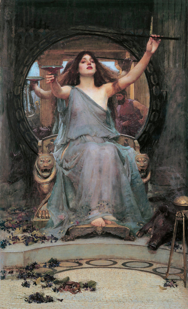John William Waterhouse — Circe Offering the Cup to Ulysses | Pre-Raphaelite Art Print