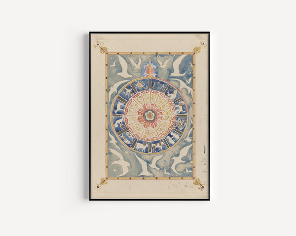 Carel Adolph Lion Cachet — Cirkel met tekens van de dierenriem [Circle with zodiac signs] | Art Nouveau Print