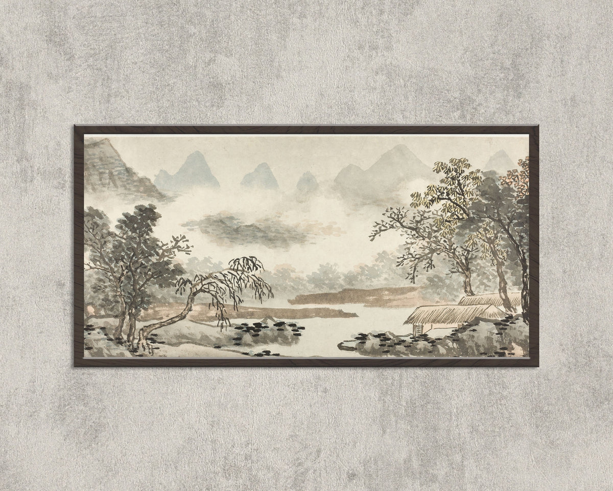 Shen Zhou — Clouds over the River before Rain (Detail) | Chinese Ink Painting Art Print