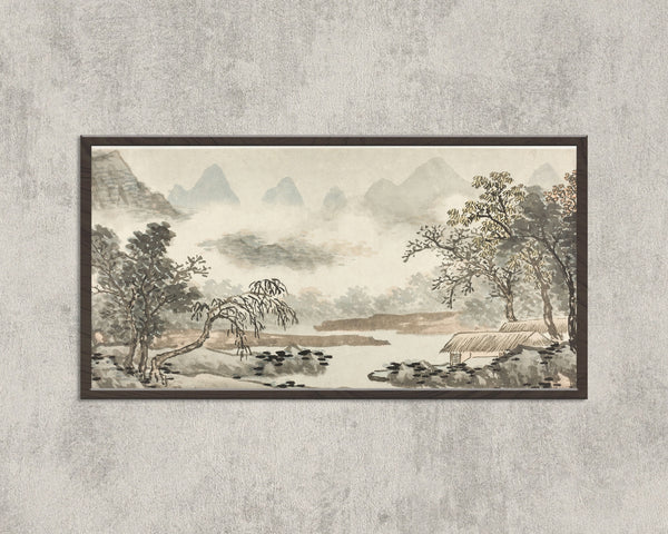 Shen Zhou — Clouds over the River before Rain (Detail) | Chinese Ink Painting Art Print