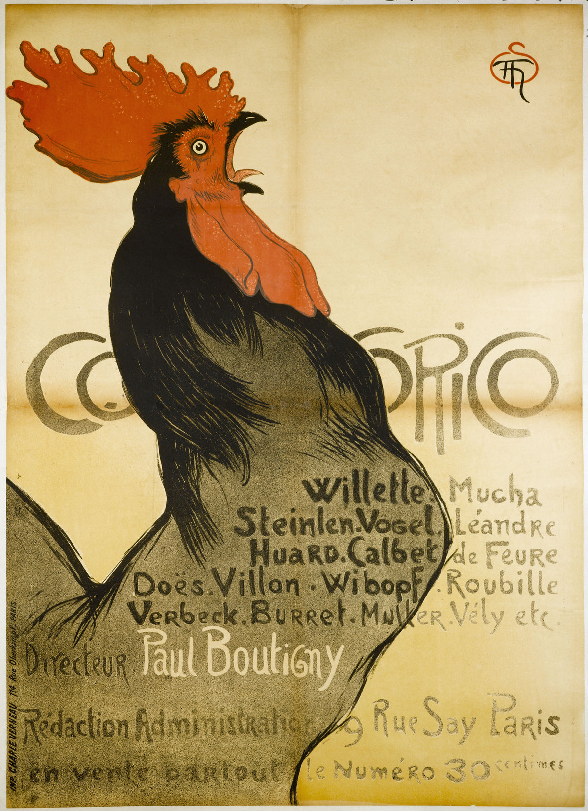 Théophile Steinlen — Cocorico | Vintage Poster Print
