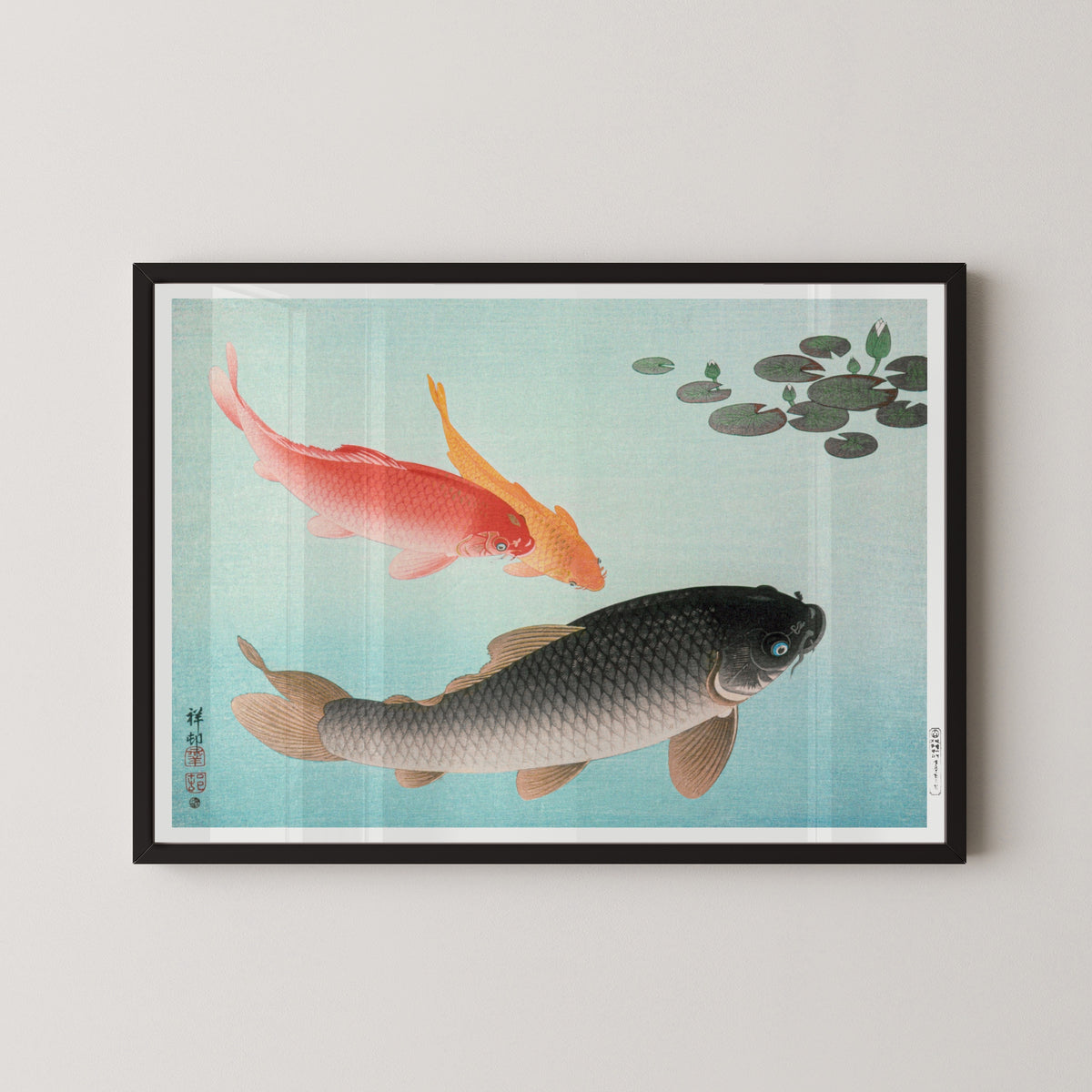 Ohara Koson — Common and Golden Carp | Japanese Bird & Flower Woodblock Print