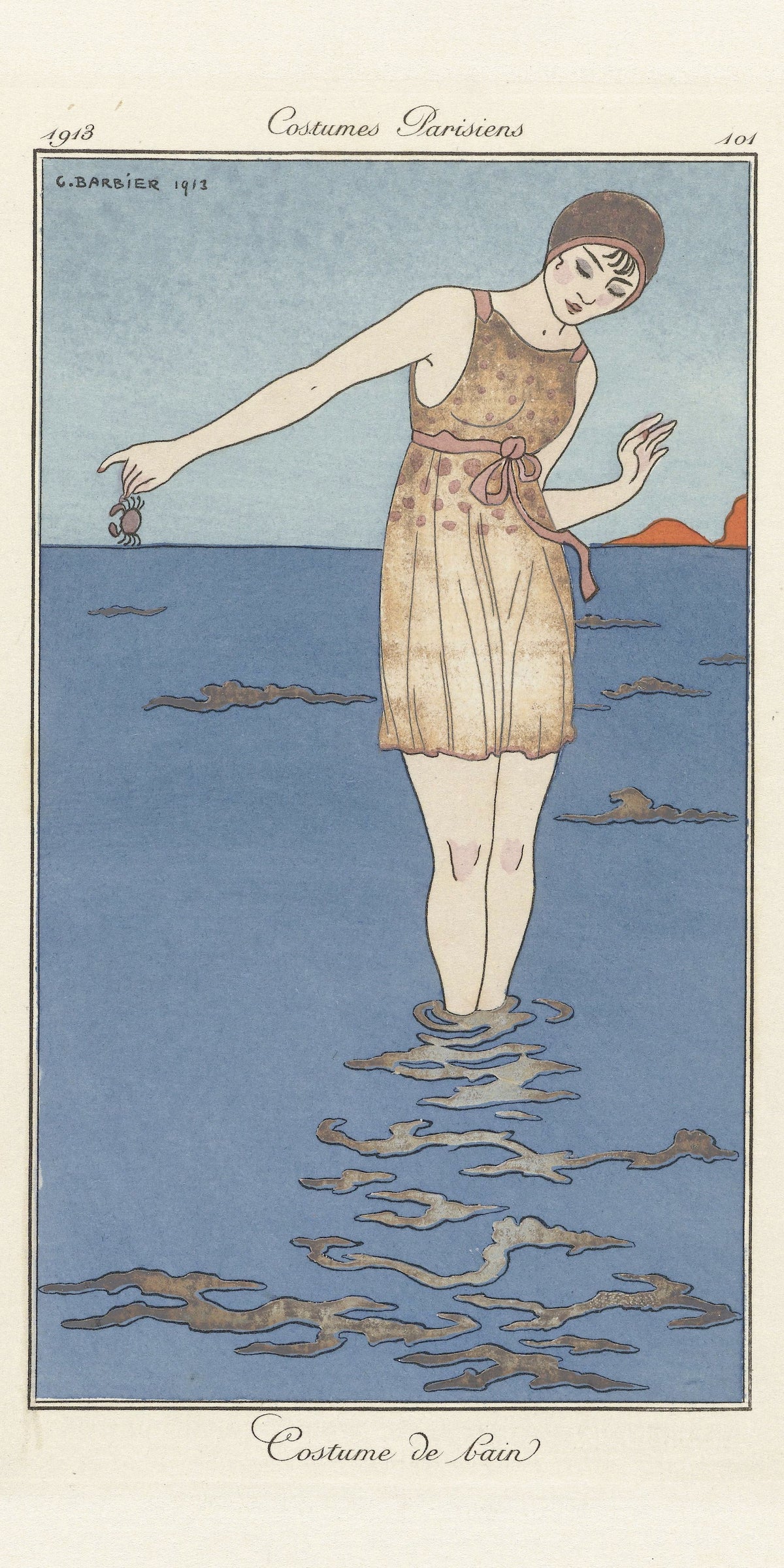 George Barbier — Costume de bain [Bathing costume] | Art Deco Fashion Print