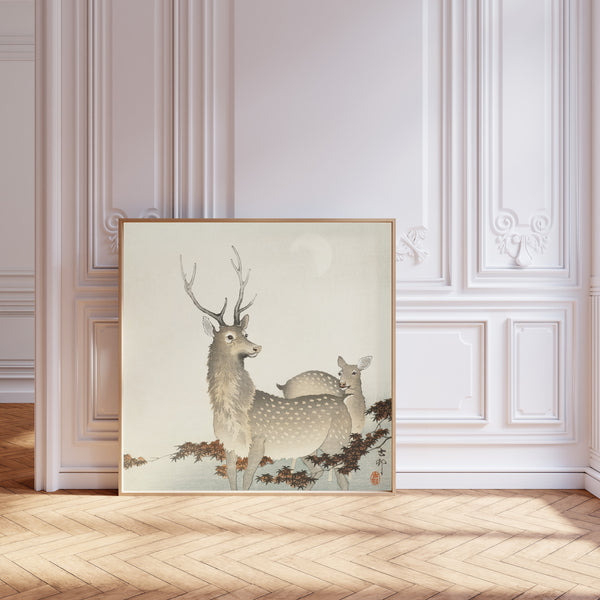 Ohara Koson — Couple of Deer | Japanese Bird & Flower Woodblock Print
