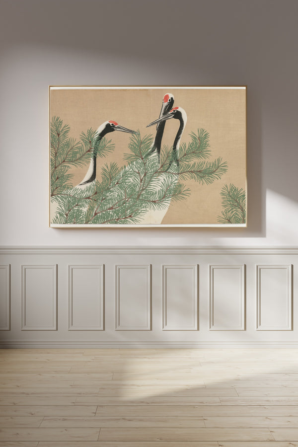 Kamisaka Sekka — Cranes | Japanese Woodblock Print