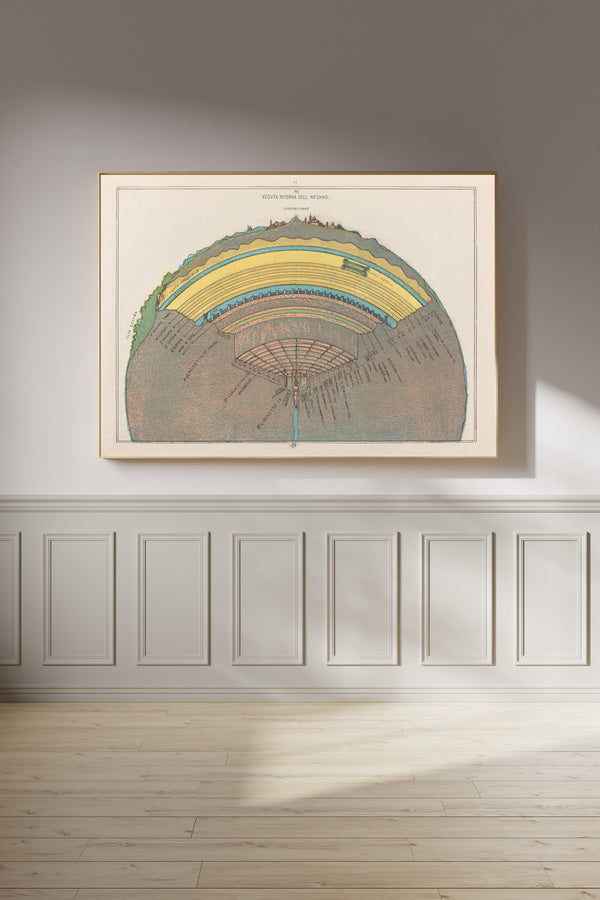 Michelangelo Caetani — Cross Section of Hell | Chromolithograph Print