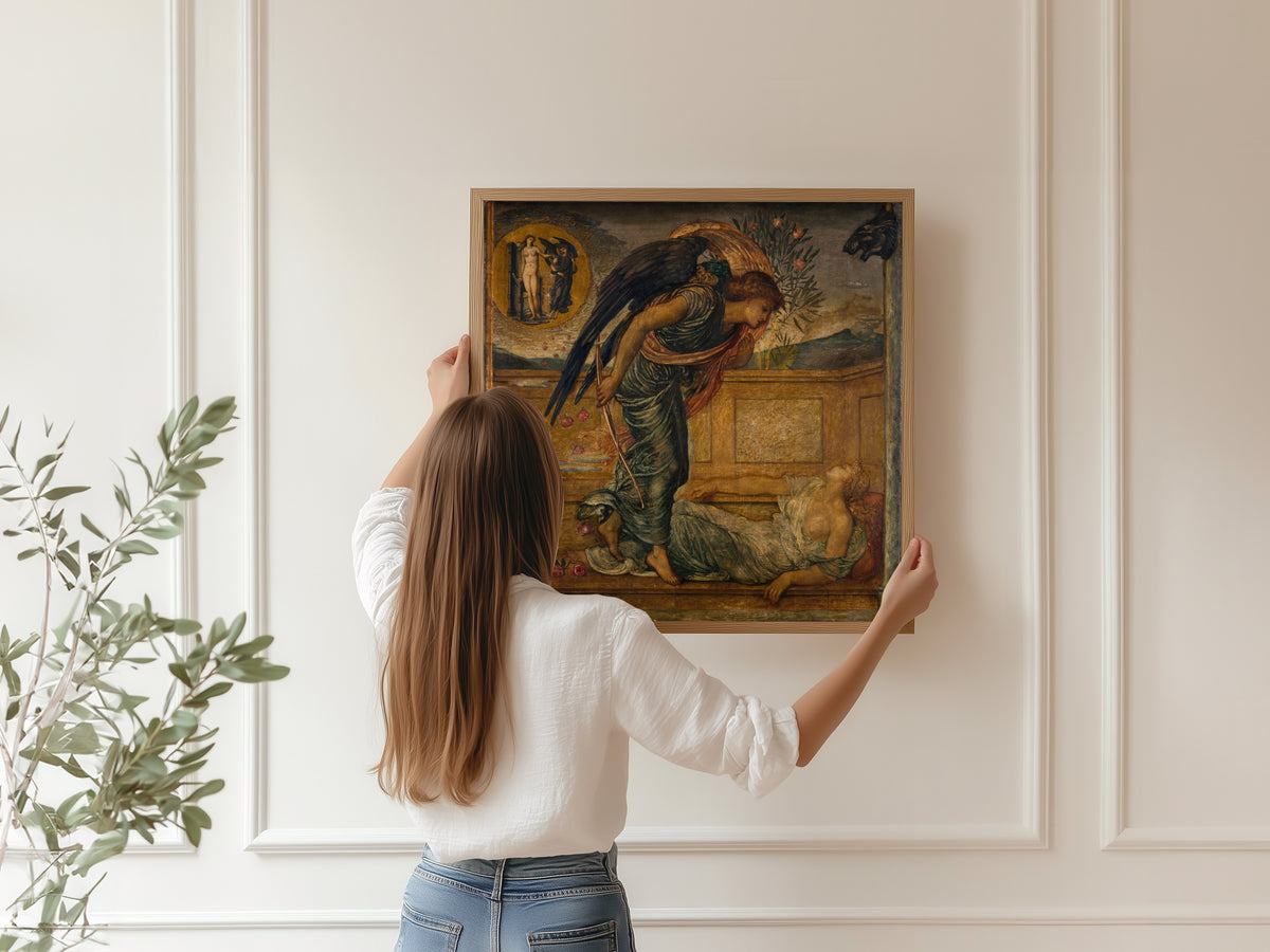 Edward Burne-Jones — Cupid Finding Psyche Asleep by a Fountain | Pre-Raphaelite Art Print