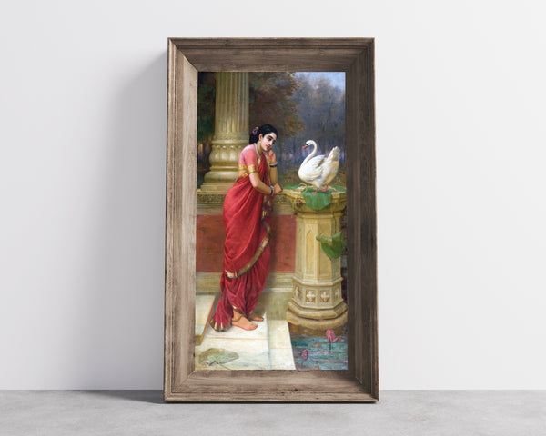 Raja Ravi Varma — Damayanti and the Hamsa | Fine Art Print