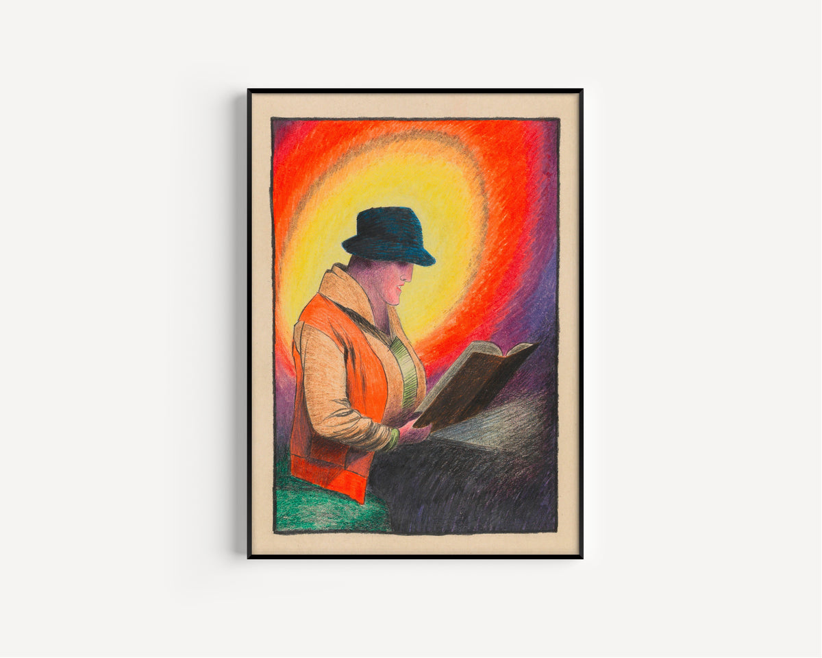 Karl Wiener — Dame im Kafé (Lady in the Café) | Expressionist Art Print
