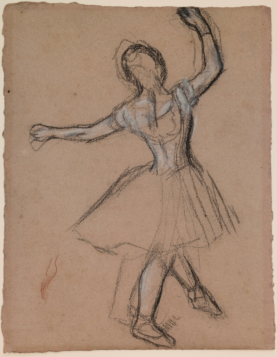 Edgar Degas — Dancer on Stage and in Motion | Fine Art Print shown to scale on a wall above a sofa