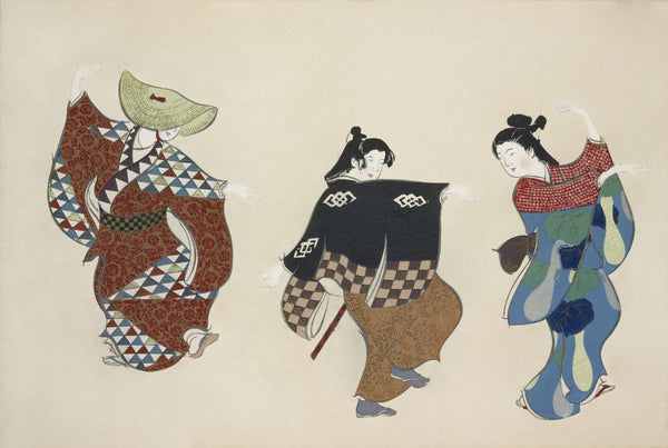 Kamisaka Sekka — Dancers, from Momoyogusa | Japanese Woodblock Print