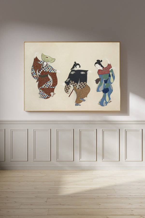Kamisaka Sekka — Dancers, from Momoyogusa | Japanese Woodblock Print