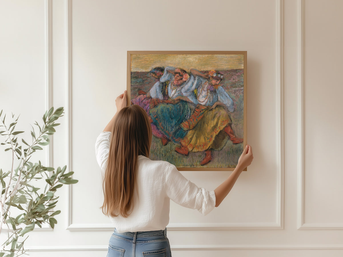 Edgar Degas — Dancers in Ukrainian Dress (Teal and Ochre Skirts) | Fine Art Print