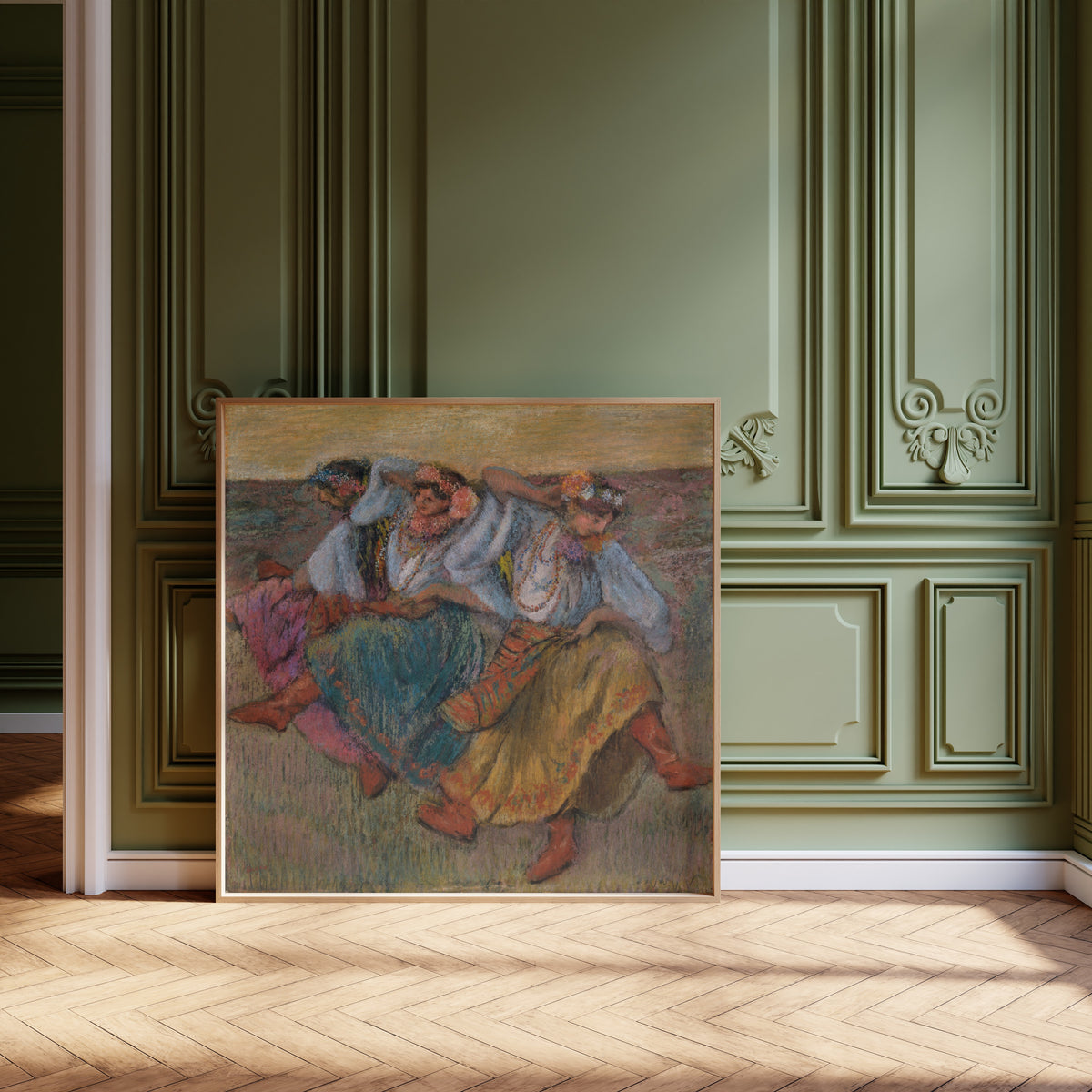 Edgar Degas — Dancers in Ukrainian Dress (Teal and Ochre Skirts) | Fine Art Print