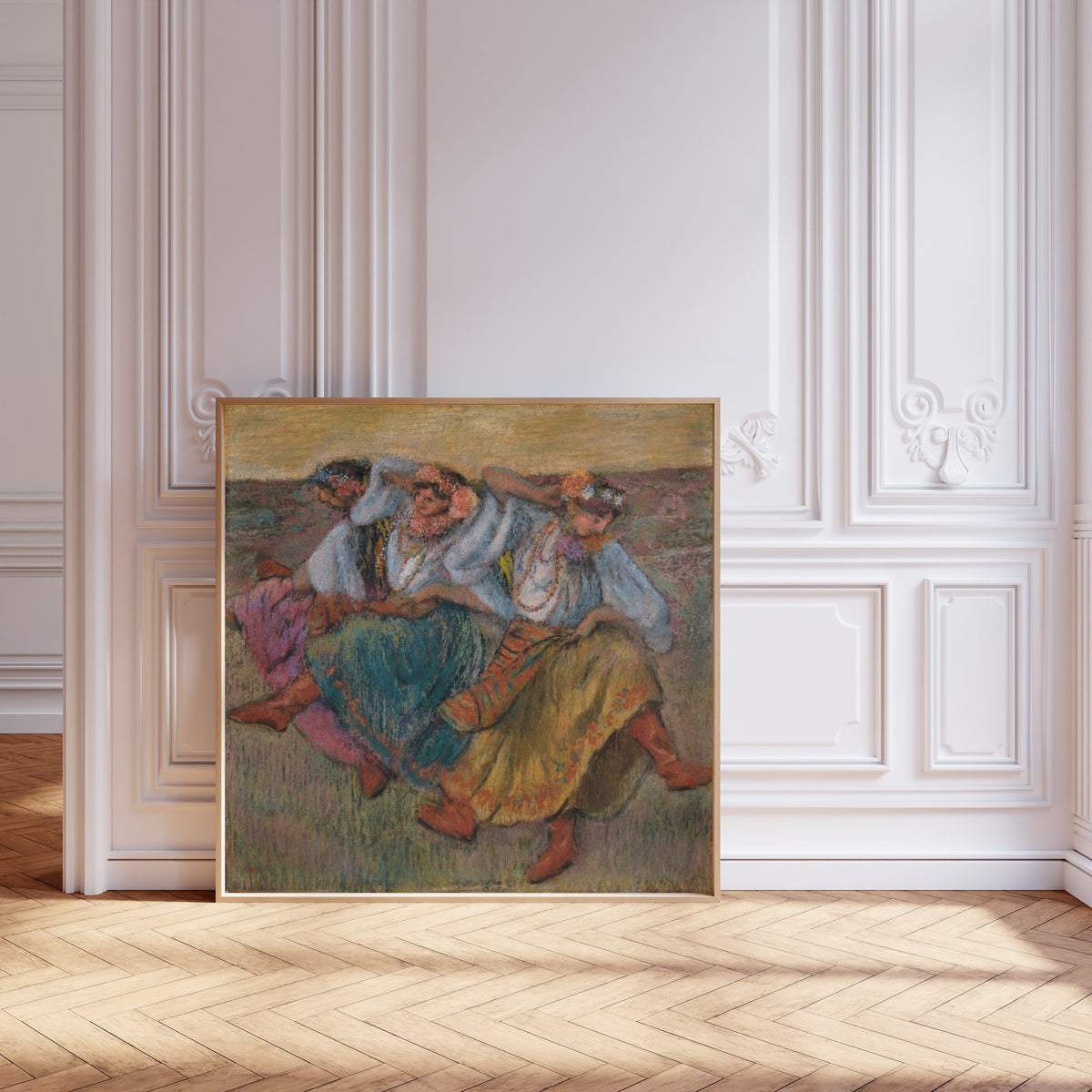 Edgar Degas — Dancers in Ukrainian Dress (Teal and Ochre Skirts) | Fine Art Print