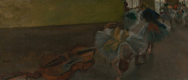 Edgar Degas — Dancers in the Rehearsal Room with a Double Bass | Fine Art Print