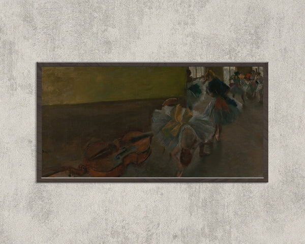 Edgar Degas — Dancers in the Rehearsal Room with a Double Bass | Fine Art Print