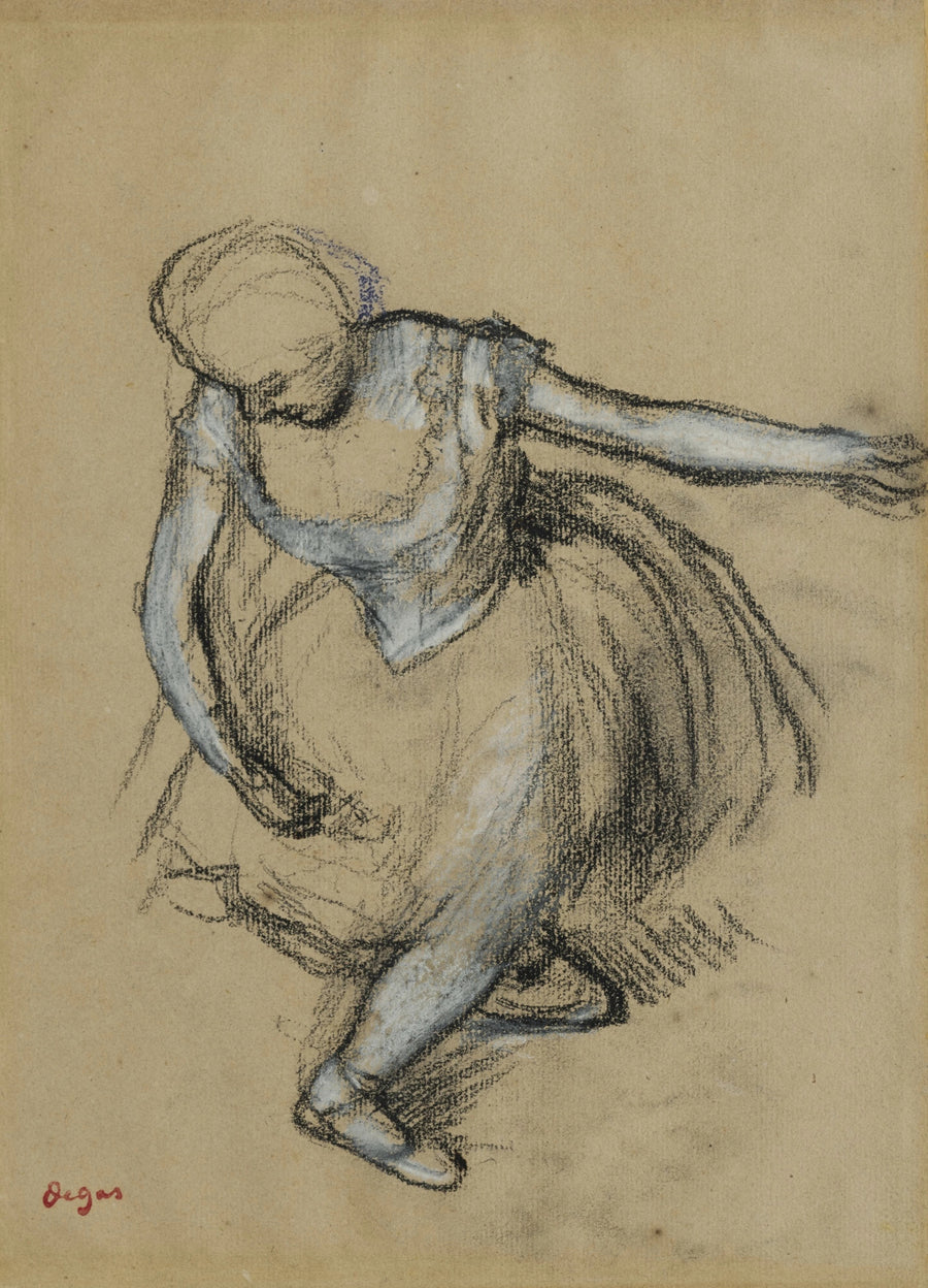 Edgar Degas — Danseuse saluant | Fine Art Print shown to scale on a wall above a sofa