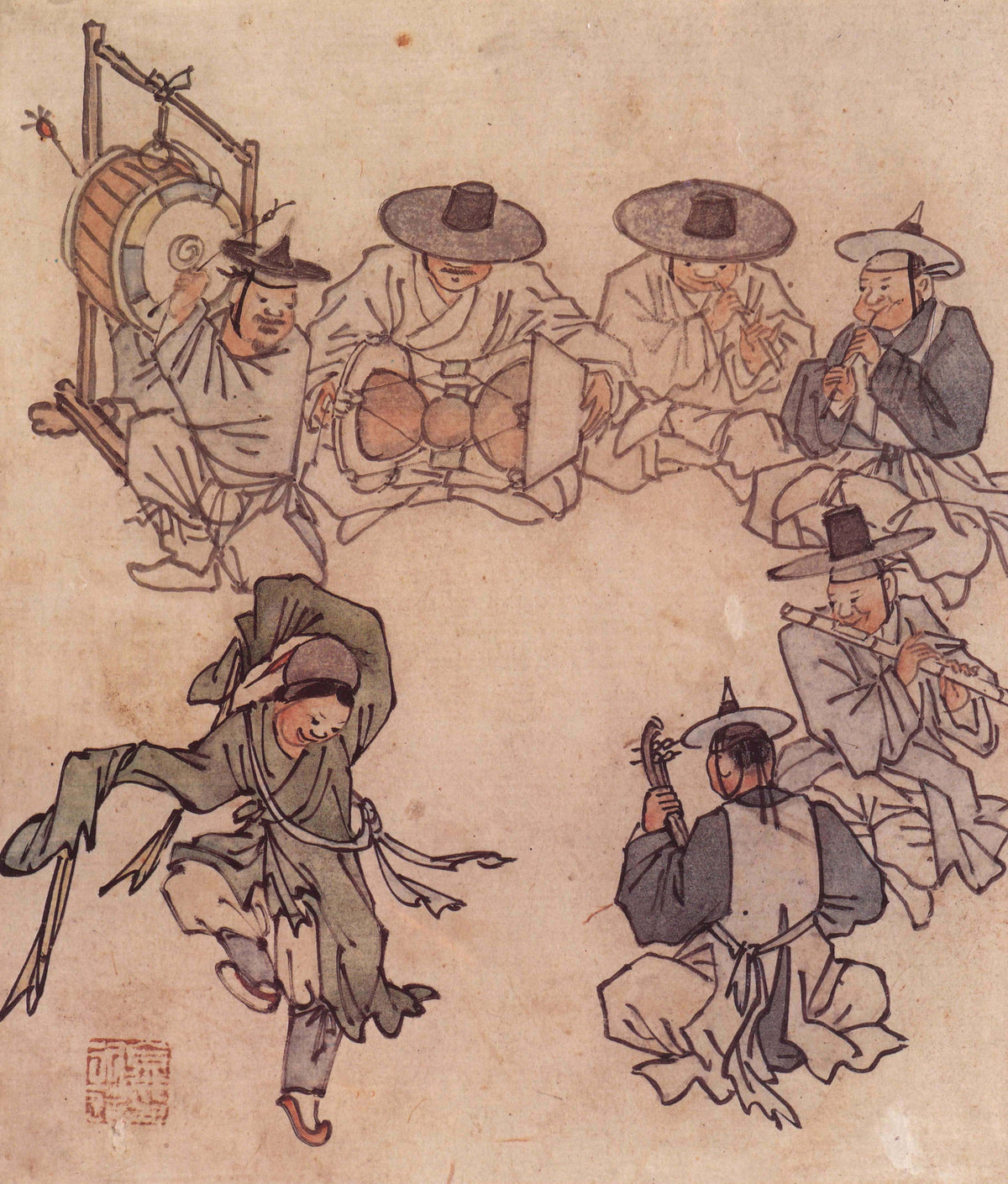 Kim Hong-do (Danwon) — Danwon Genre Painting Album: Dancing Boy | Korean Painting Art Print