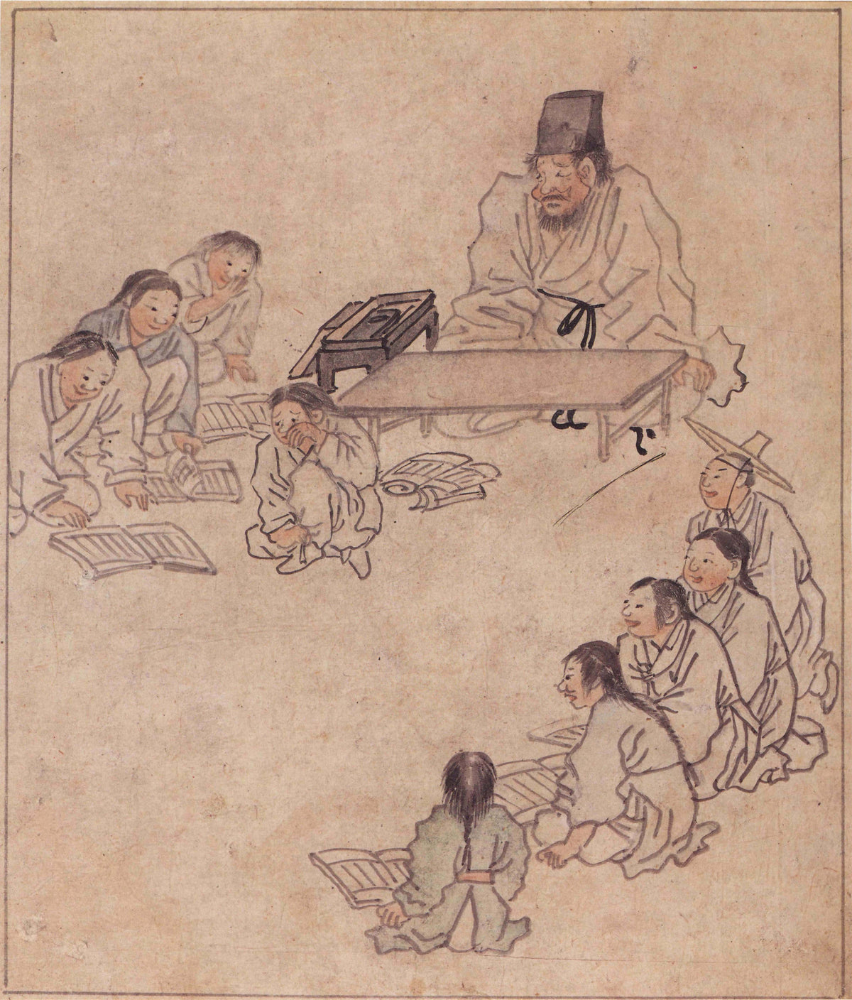 Kim Hong-do (Danwon) — Danwon Genre Painting Album: Village School | Korean Painting Art Print