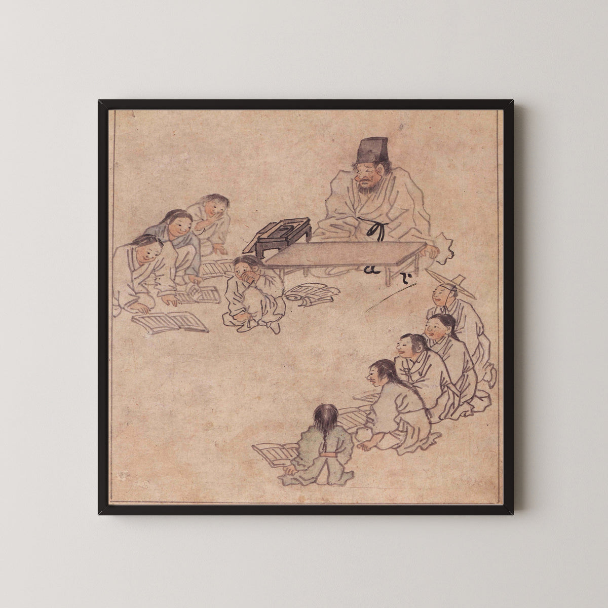 Kim Hong-do (Danwon) — Danwon Genre Painting Album: Village School | Korean Painting Art Print