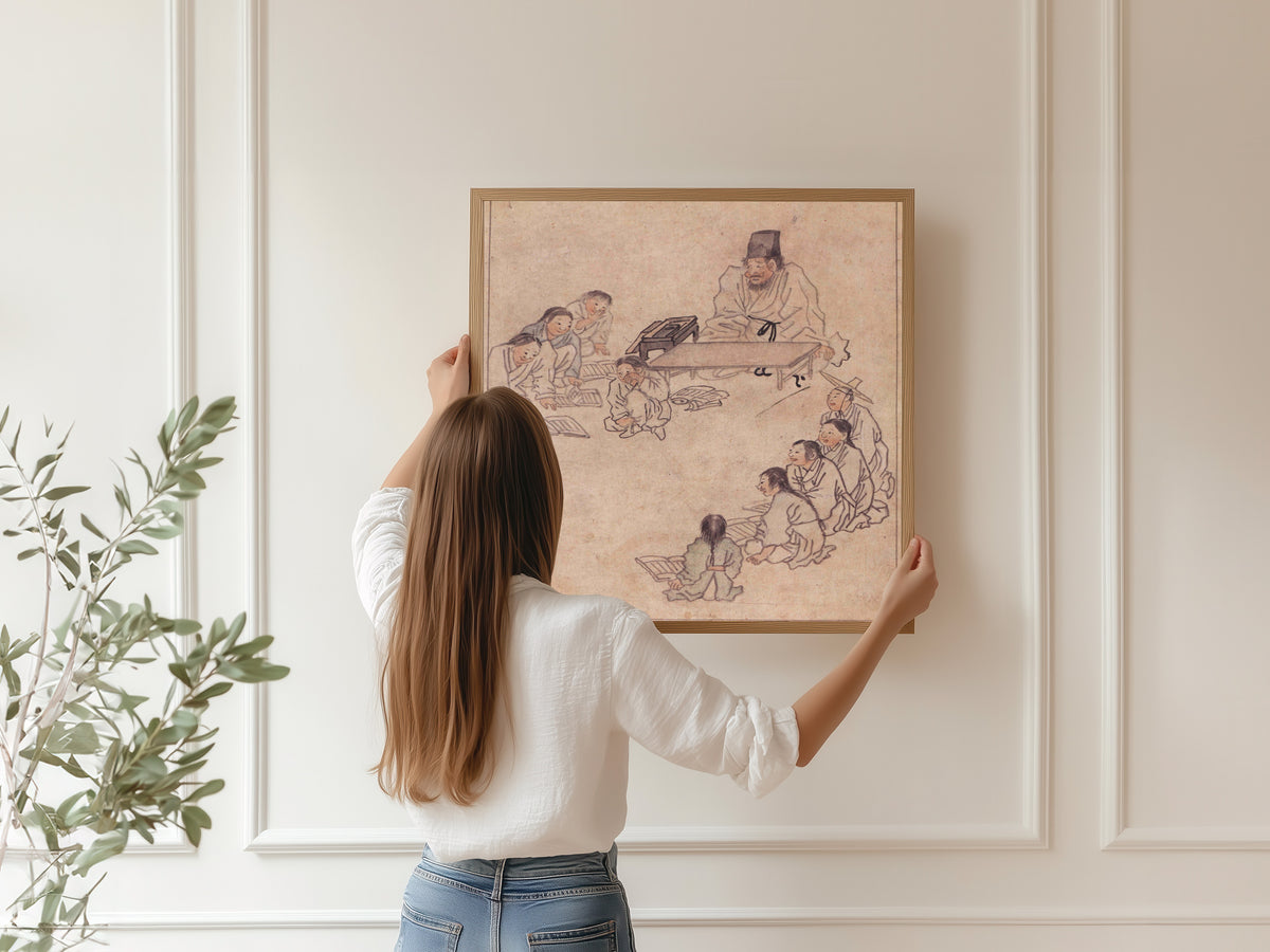 Kim Hong-do (Danwon) — Danwon Genre Painting Album: Village School | Korean Painting Art Print