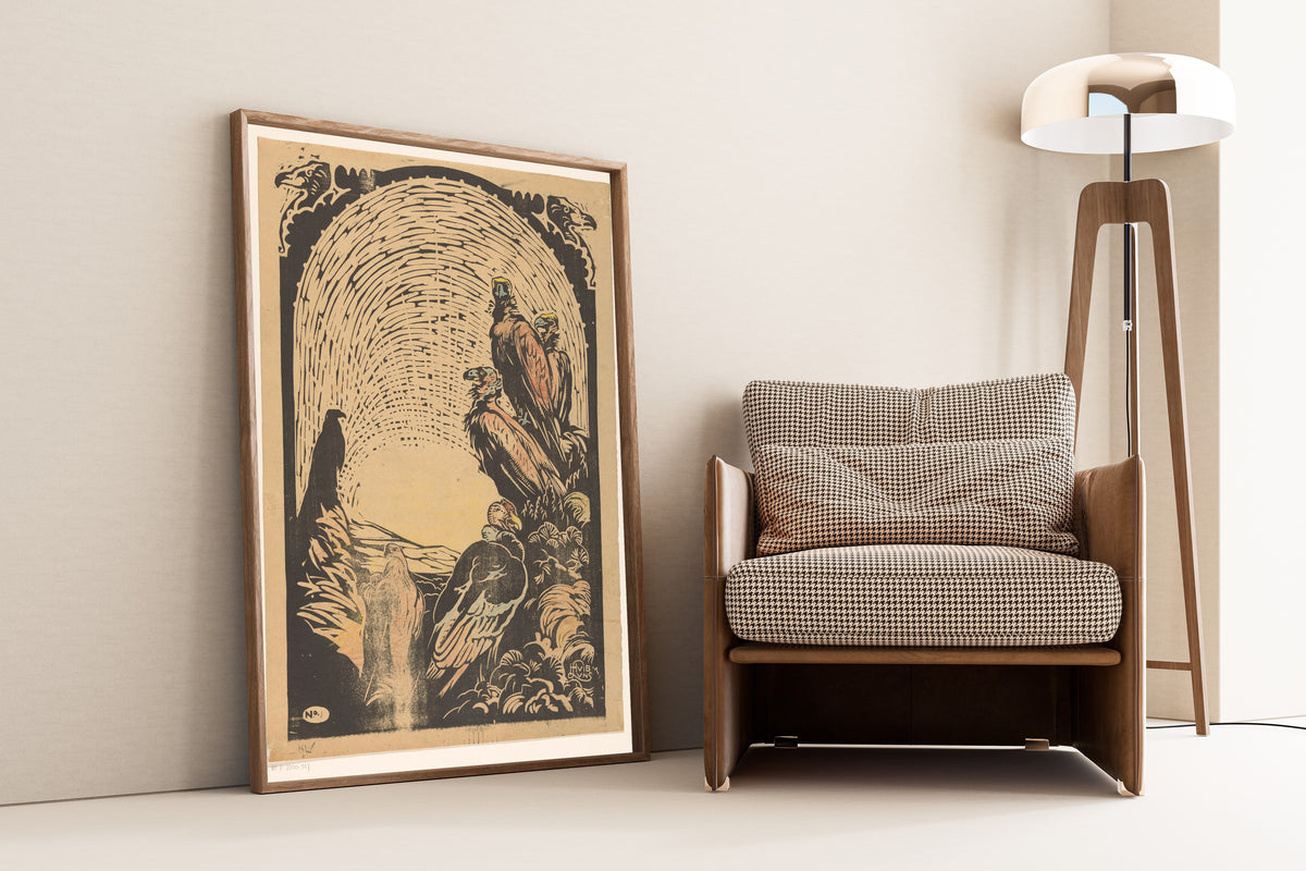 Huib Luns — De Condors | Art Nouveau Woodcut Print