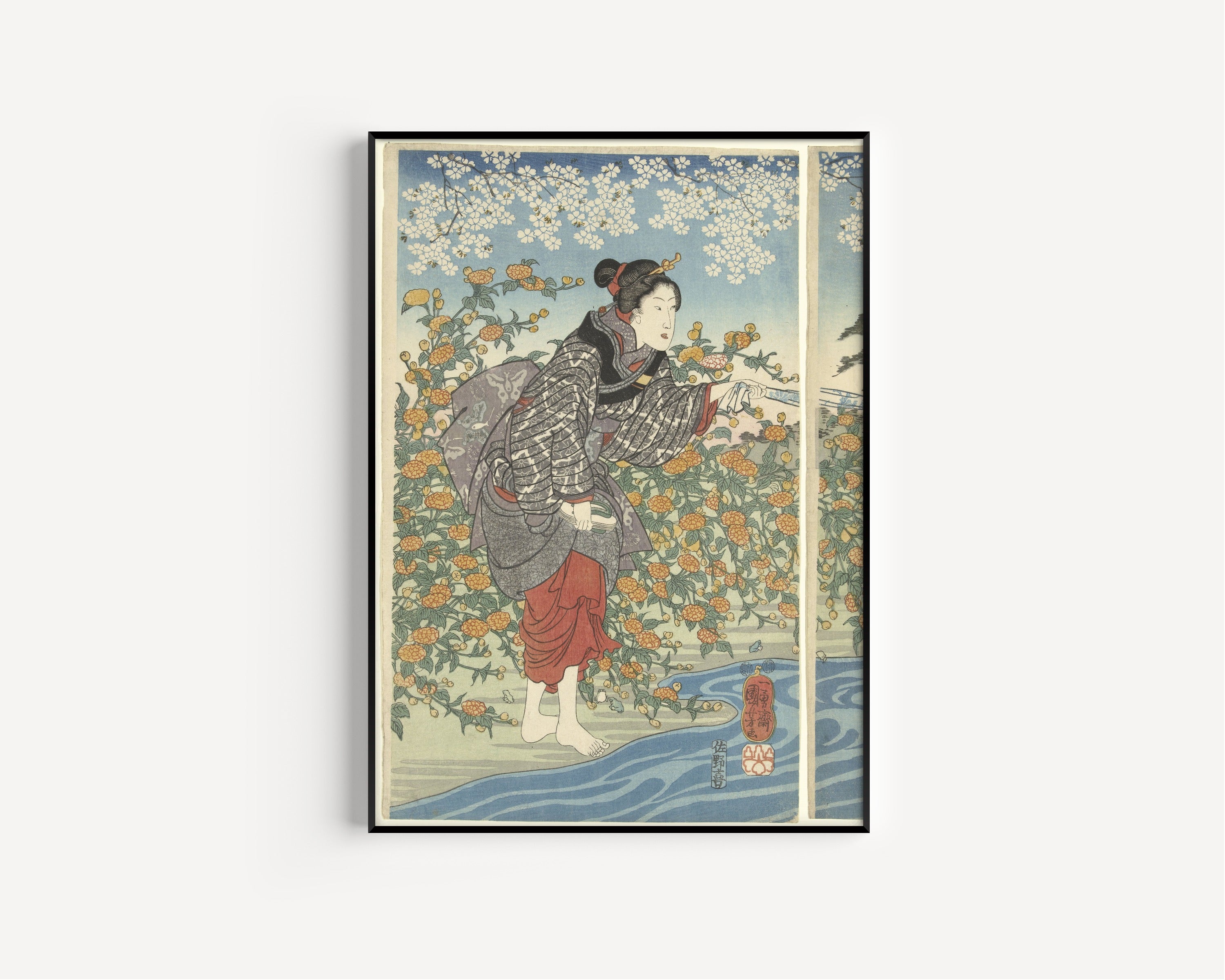 Utagawa Kuniyoshi — The Ide Tama River | Japanese Woodblock Print (Ukiyo-e)