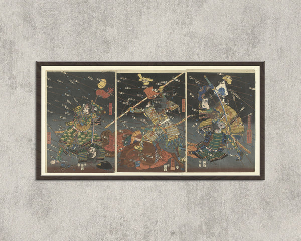 Utagawa Kuniyoshi — Last Attack of the Kusunoki at Shijōnawate | Japanese Woodblock Print (Ukiyo-e)