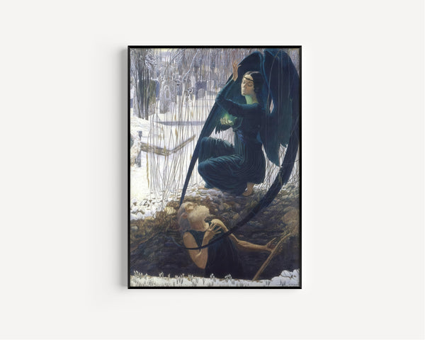 Carlos Schwabe — Death and the Gravedigger | Symbolist Art Print