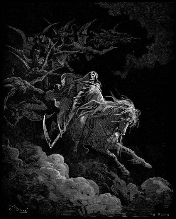 Gustave Doré — Death on the Pale Horse | Wood Engraving Print