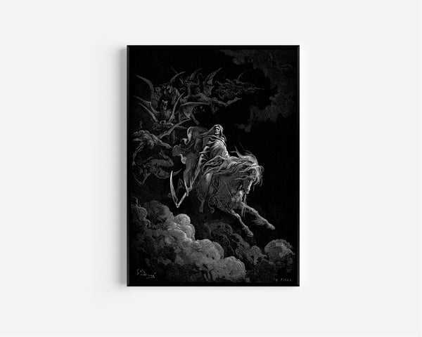 Gustave Doré — Death on the Pale Horse | Wood Engraving Print