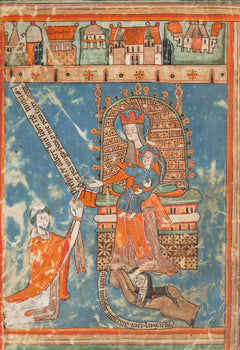 Dedication of a Book to the Virgin | Illuminated Manuscript Print