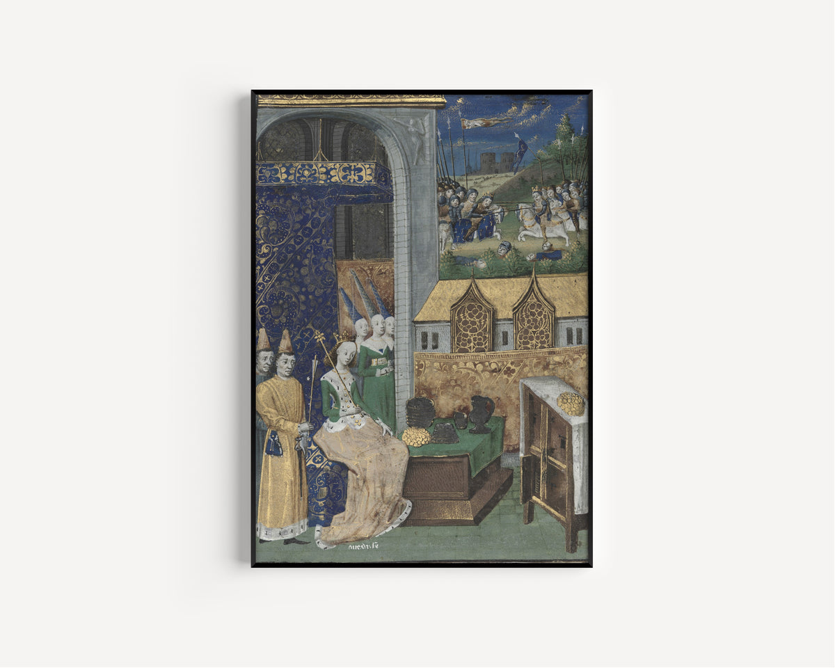 Maître François — Des Cleres et nobles femmes: Queen Medusa and Her Court | Illuminated Manuscript Print