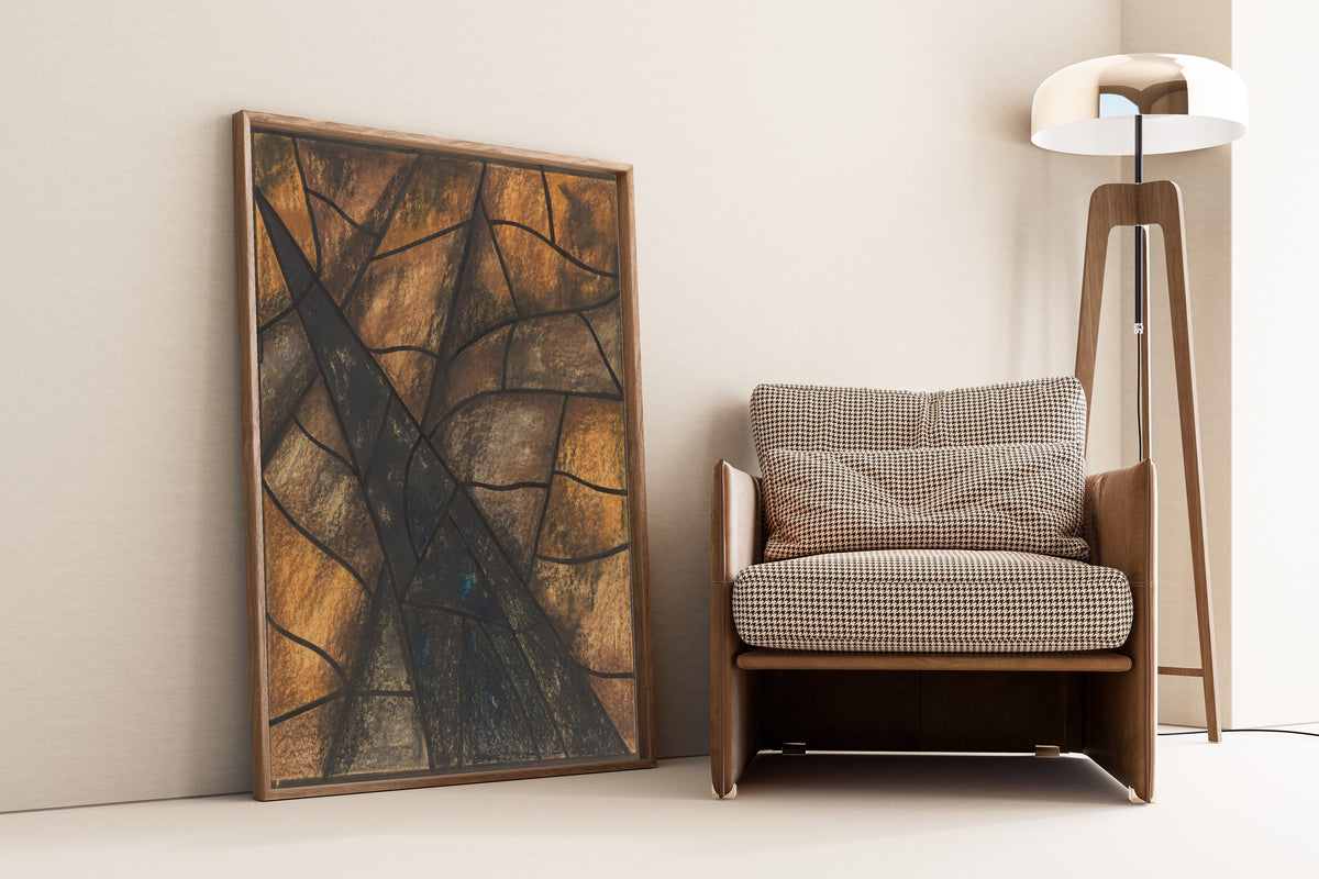 Richard Roland Holst — Design for a Window, Utrecht Cathedral [Dark Blades on Copper] | Stained Glass Design Art Print