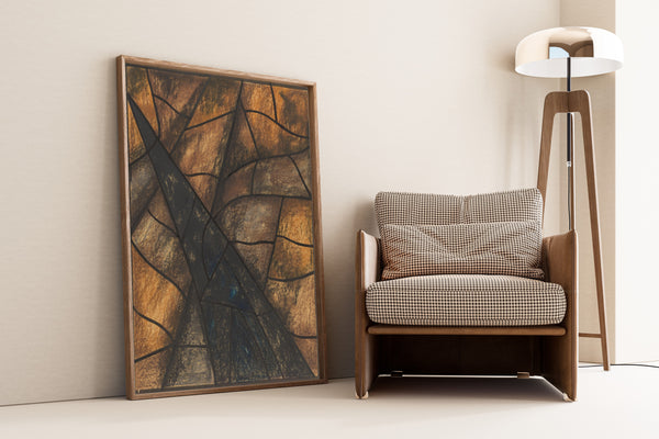 Richard Roland Holst — Design for a Window, Utrecht Cathedral [Dark Blades on Copper] | Stained Glass Design Art Print