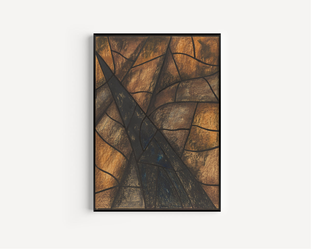 Richard Roland Holst — Design for a Window, Utrecht Cathedral [Dark Blades on Copper] | Stained Glass Design Art Print