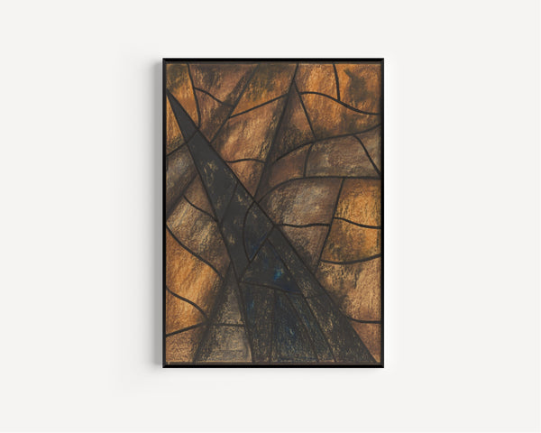 Richard Roland Holst — Design for a Window, Utrecht Cathedral [Dark Blades on Copper] | Stained Glass Design Art Print