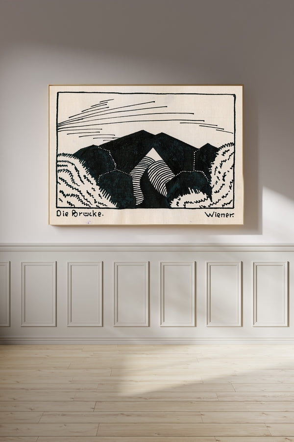Karl Wiener — Die Brücke (The Bridge) | Modernist Landscape Print