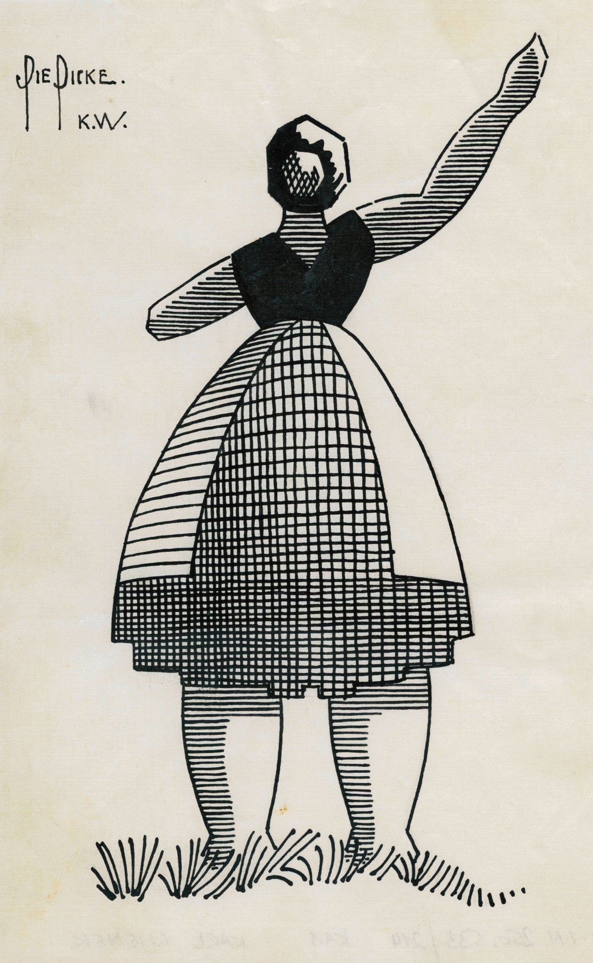 Karl Wiener — Die Dicke (The Stout Woman) | Modernist Illustration Print