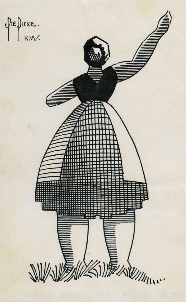 Karl Wiener — Die Dicke (The Stout Woman) | Modernist Illustration Print