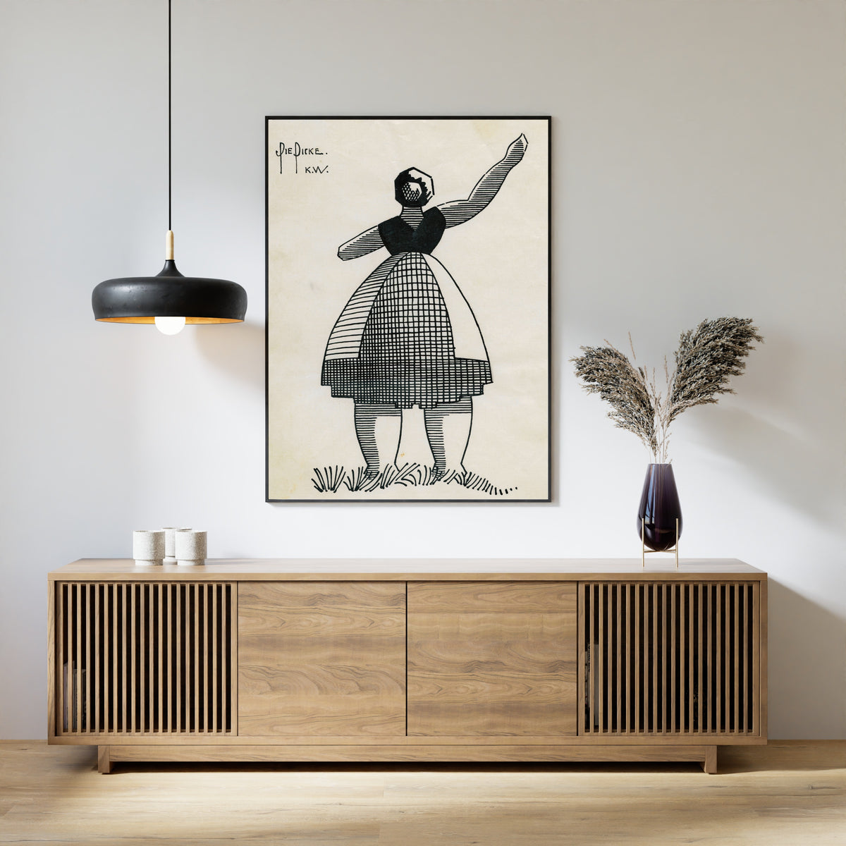 Karl Wiener — Die Dicke (The Stout Woman) | Modernist Illustration Print