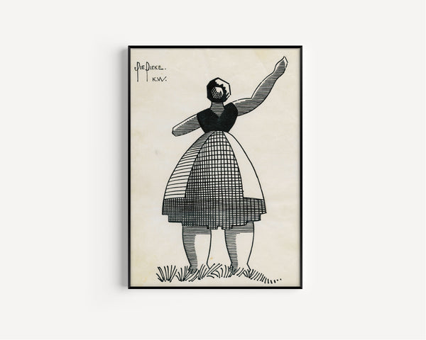Karl Wiener — Die Dicke (The Stout Woman) | Modernist Illustration Print