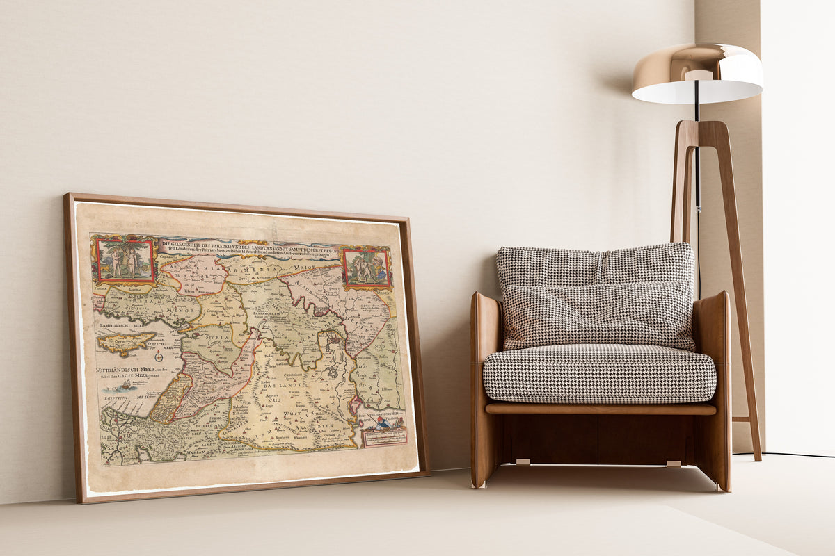 Nicolaes Visscher — Die Gelegenheit des Paradeis und des Lands Canaan | Antique Biblical Map Print