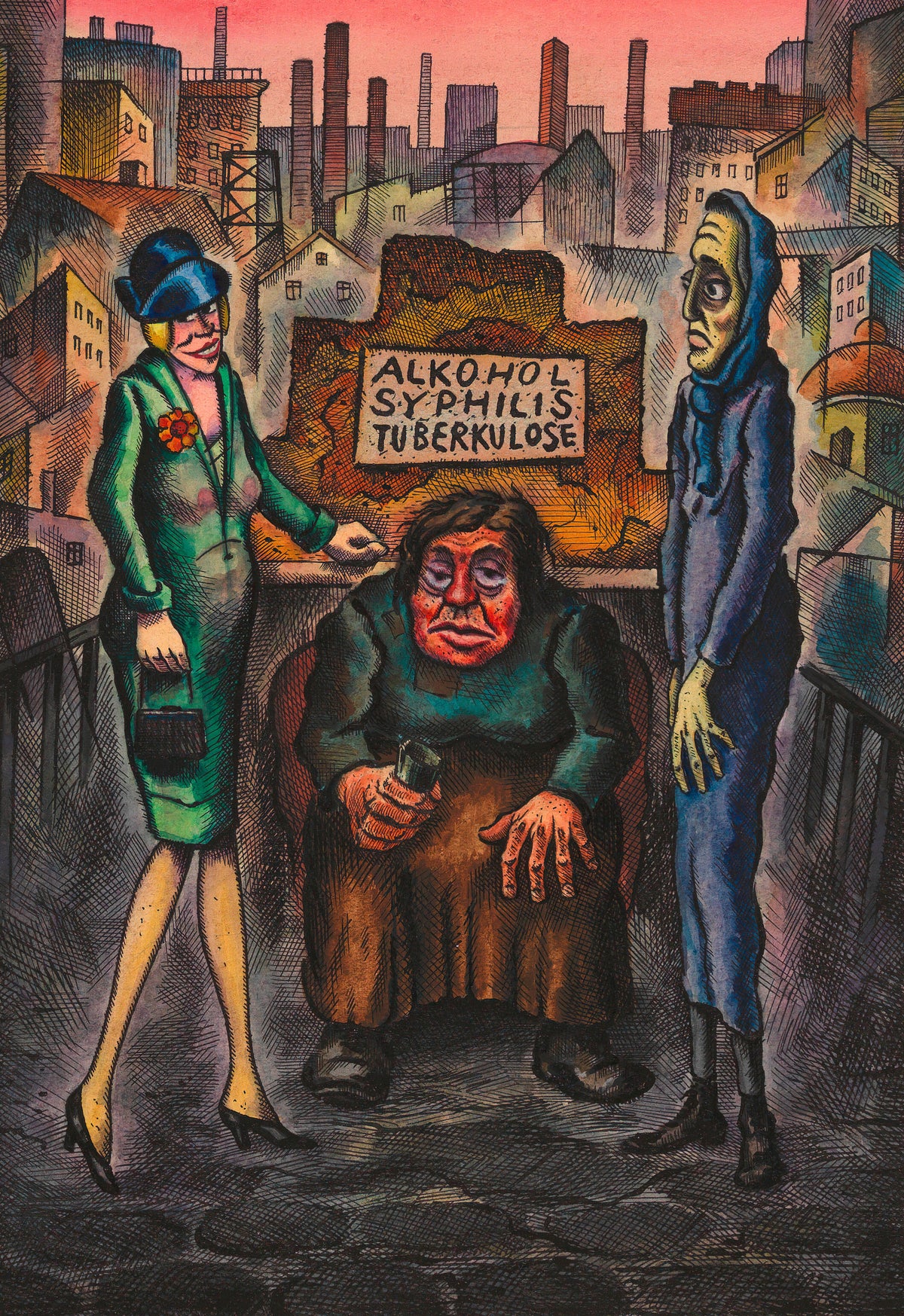 Karl Wiener — Die drei Volksseuchen (The Three Plagues) | Modernist Art Print