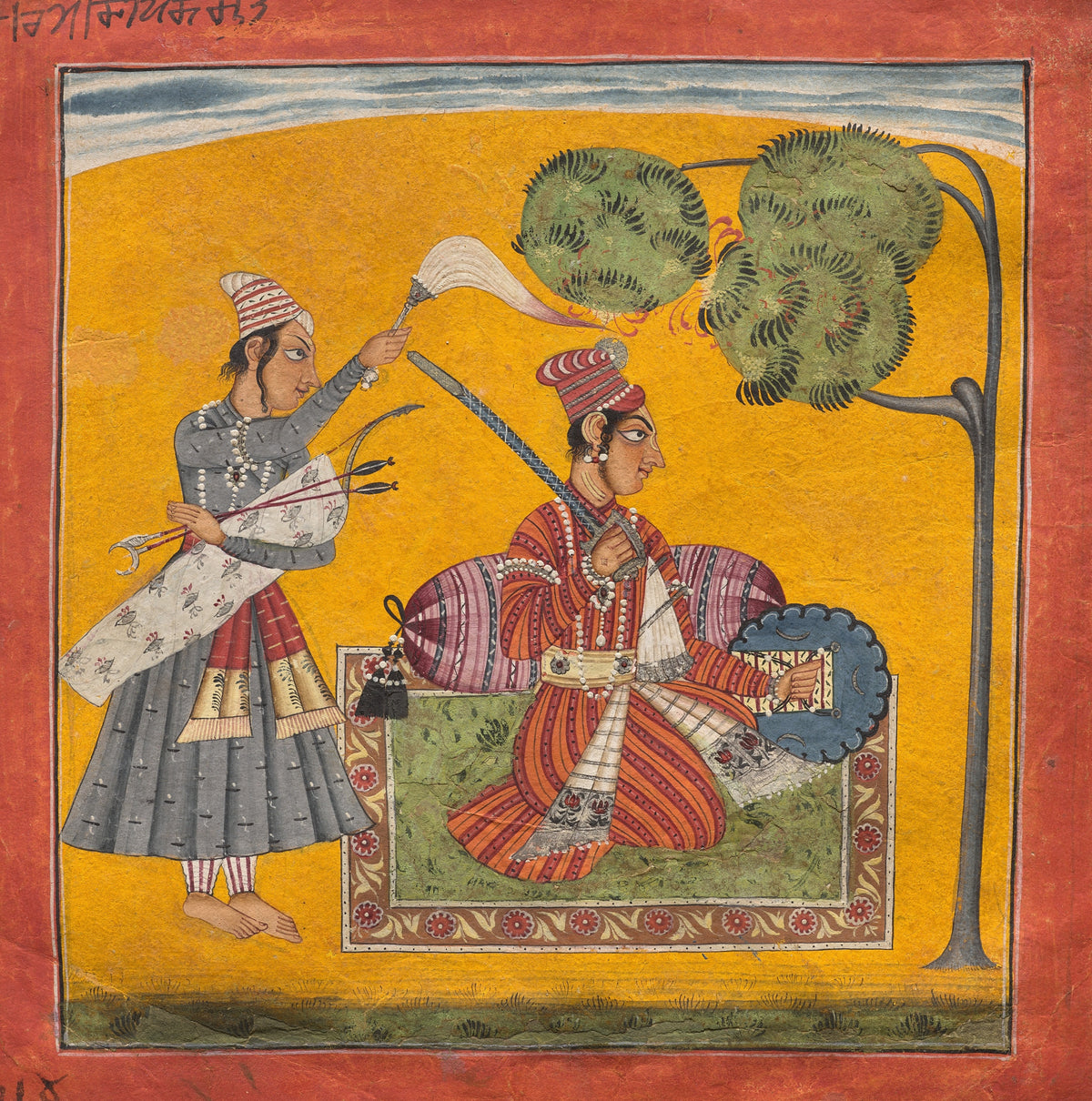 Basohli school — Dipak Raga: Personifying Love | Indian Miniature Painting Print