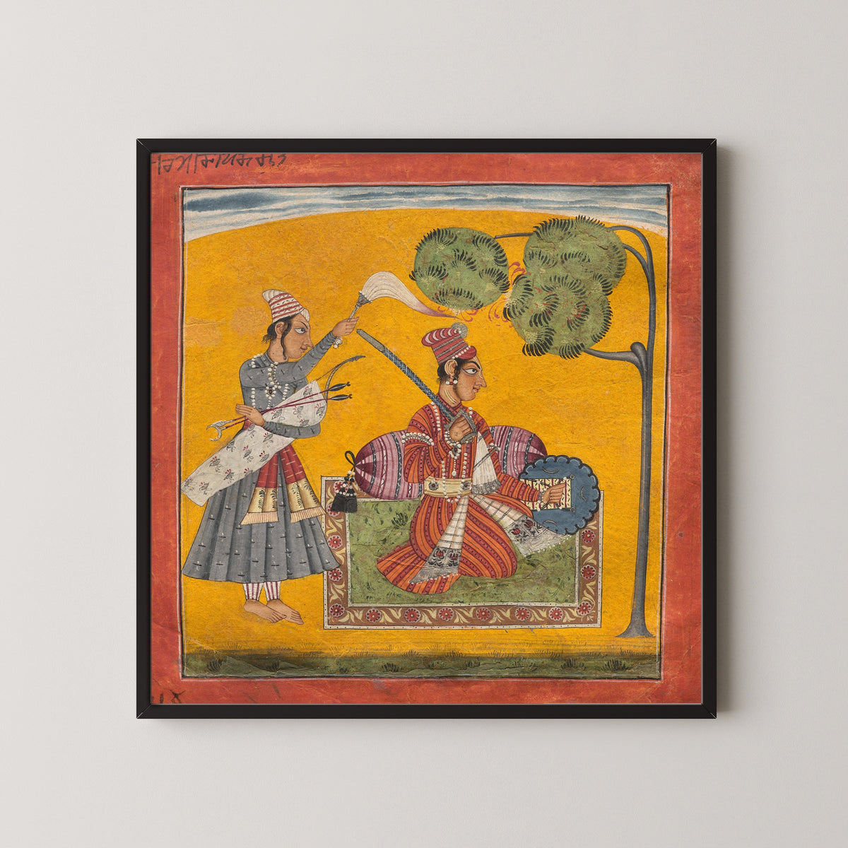 Basohli school — Dipak Raga: Personifying Love | Indian Miniature Painting Print