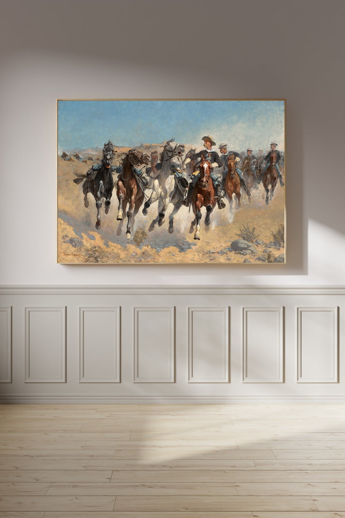 Frederic Remington — Dismounted: The Fourth Troopers Moving the Led Horses | Western Art Print