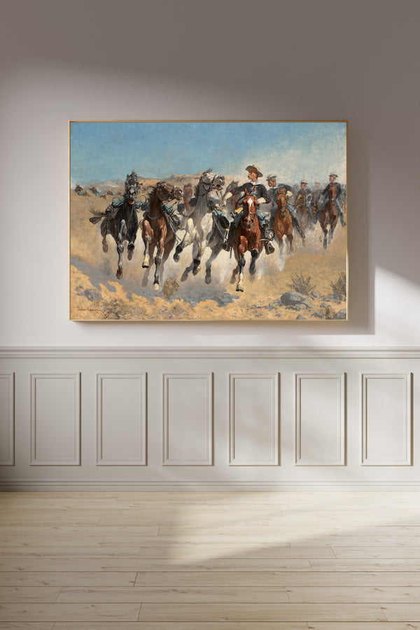 Frederic Remington — Dismounted: The Fourth Troopers Moving the Led Horses | Western Art Print