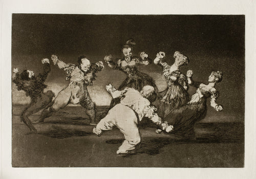 Disparate alegre (Merry Folly), from Los Disparates by Francisco de Goya — Three men and three young women whirl in a wild ring dance